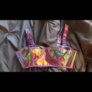 CLUB EXX Dream Crusher Clear Bra Top. Small NWT